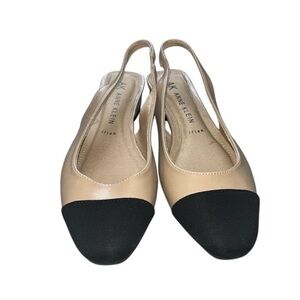 Anne Klein tan and black flats. Size 7.5